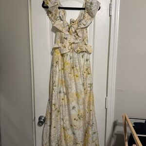 Floral Yellow and Cream Maxi Dress